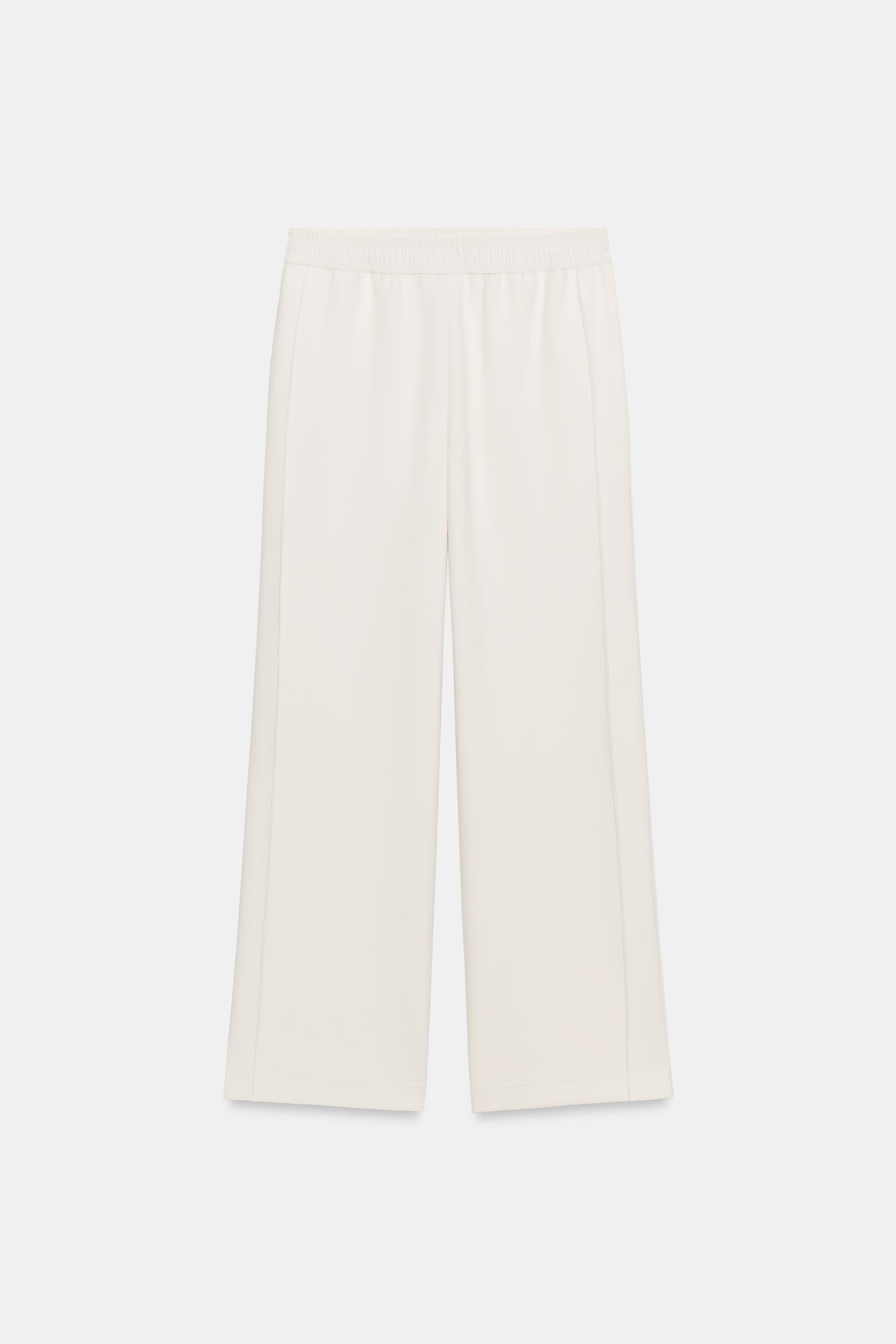 PANTALON DROIT AVEC NERVURE EN INTERLOCK